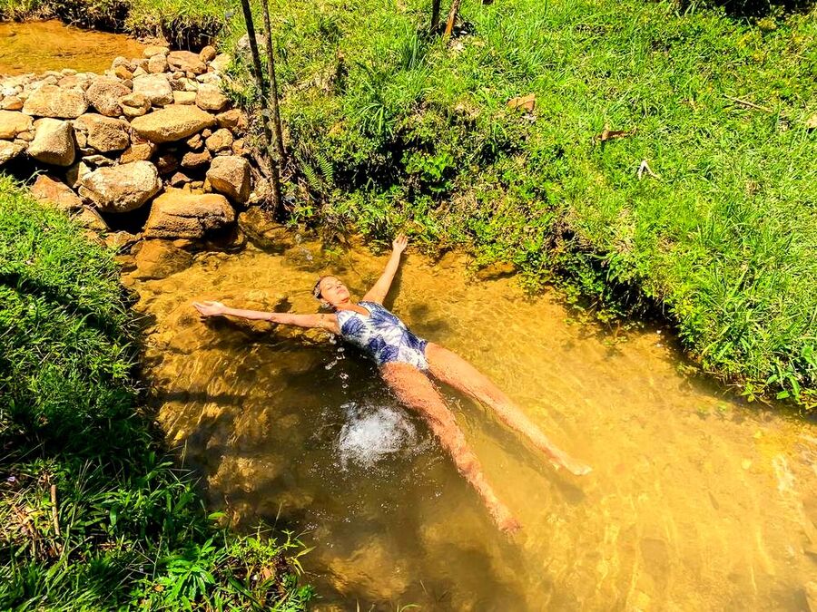 Guest floating in the creek