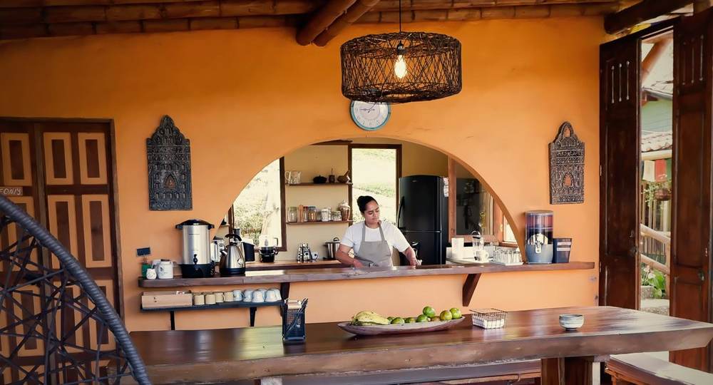 Communal kitchen and dining area