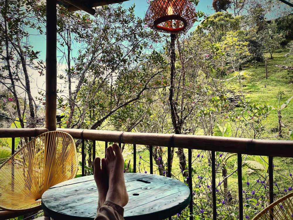 Creekside Cabin balcony view
