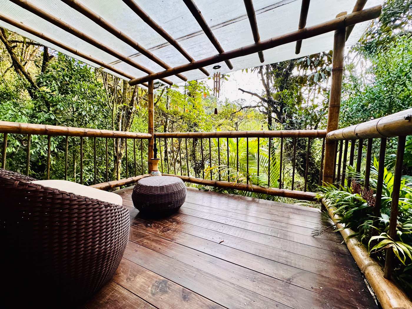 Private Forest Cabin deck